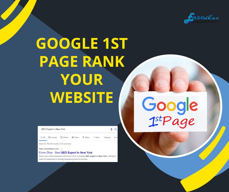 Google 1st page Rank Your website | Local SEO expert in New York
